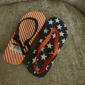 Patriotic Flip Flops with Stars and Stripes
